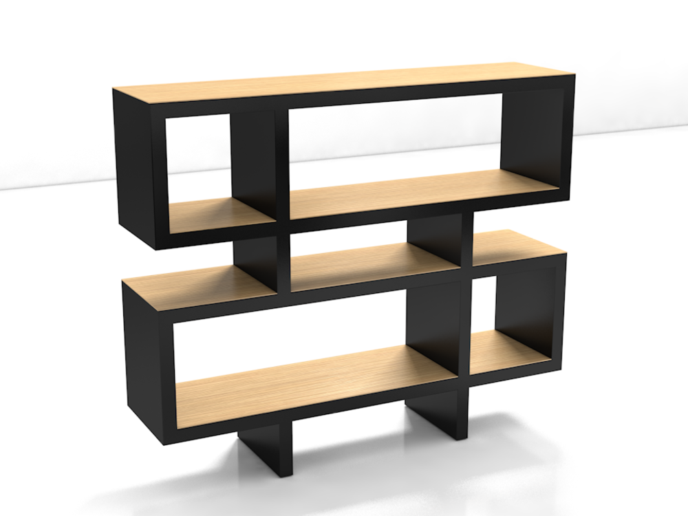 Cubist shelf unit render